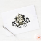 Ovale Sticker Shar Pei Urbain Flourissant (Enveloppe)