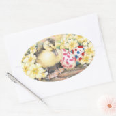 Ovale Sticker "Sleeping Ducky Easter" (Enveloppe)