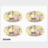 Ovale Sticker "Sleeping Ducky Easter" (Feuille)