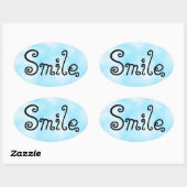 Ovale Sticker Smile Classic Round Sticker (Feuille)