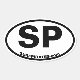 Ovale sticker SP surfpirates dans le style OBX classique