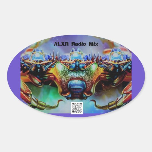 Ovale Sticker Space Crab 2 (Devant)