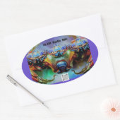 Ovale Sticker Space Crab 2 (Enveloppe)