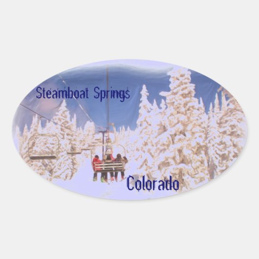 Ovale sticker Steamboat Springs (Devant)