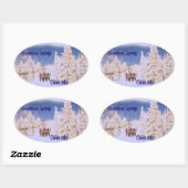 Ovale sticker Steamboat Springs (Feuille)