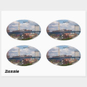 Ovale Sticker Sunny Cleveland Ohio Oval (Feuille)