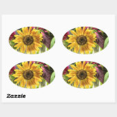 Ovale Sticker tournesol (Feuille)