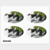 Ovale Sticker Tuxedo Cosy (Feuille)