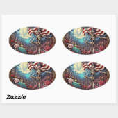 Ovale Sticker US Blues (Feuille)