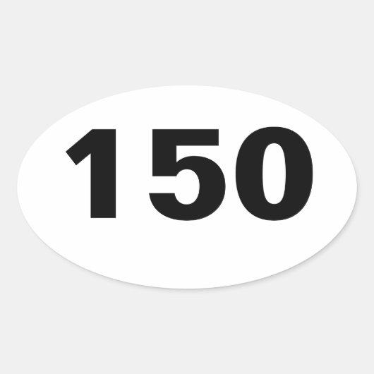 Ovale Sticker van 150 mijl (Voorkant)