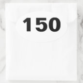 Ovale Sticker van 150 mijl (Tas)