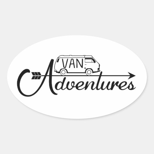 Ovale Sticker Van Adventures x4 (Devant)