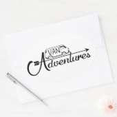 Ovale Sticker Van Adventures x4 (Enveloppe)