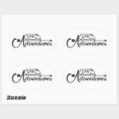 Ovale Sticker Van Adventures x4 (Feuille)