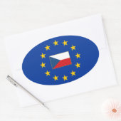 ovale Sticker van tsjechië (Envelop)