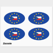 ovale Sticker van tsjechië (Vel)