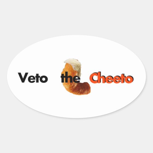 Ovale Sticker Veto the Cheeto (Devant)