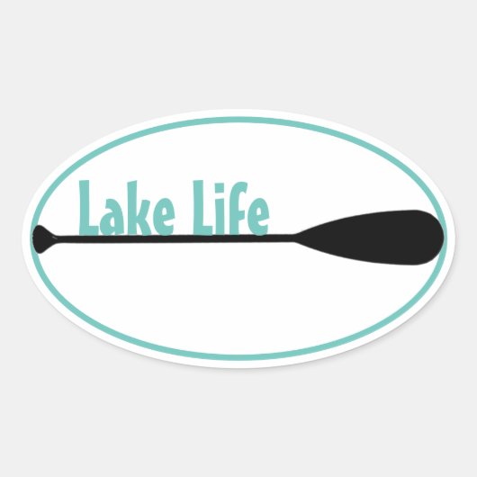 Ovale sticker vinyle Lake Life (Devant)