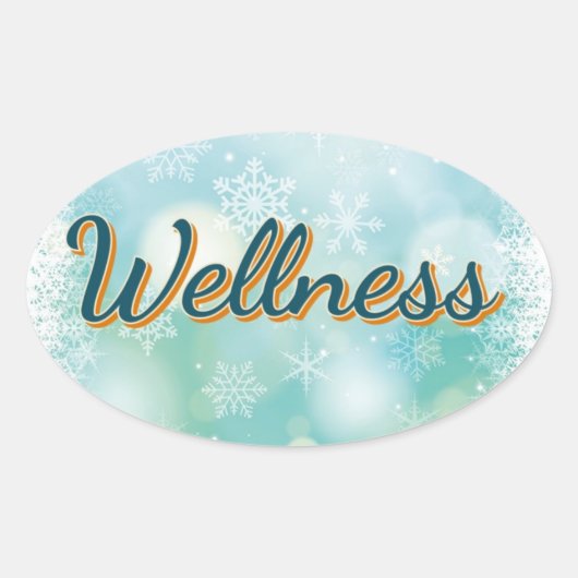 Ovale Sticker "Wellness" Pour Votre Bonne Santé. (Devant)
