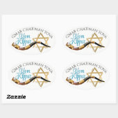 Ovale Sticker Yom Kippur (Feuille)