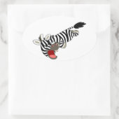 Ovale Sticker Zebra pour caricature à carreaux mignons (Sac)