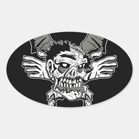Ovale Sticker Zombie (Devant)