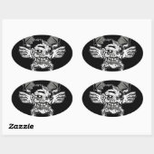 Ovale Sticker Zombie (Feuille)