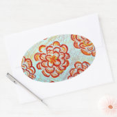 ovale Stickers goudsbloemen, (Envelop)