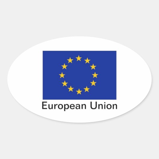 ovale stickers onder EU-vlag (Voorkant)