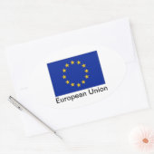 ovale stickers onder EU-vlag (Envelop)