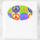 Ovale Symbole Pop Art Peace Sticker Oval (Sac)