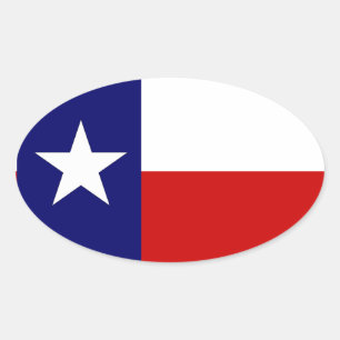 Ovale Texas Flag Lone Star State Travel Oval sticker