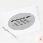 Ovale Textes simples Marque d'affaires sur Sticker gris  (Enveloppe)