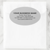 Ovale Textes simples Marque d'affaires sur Sticker gris  (Sac)