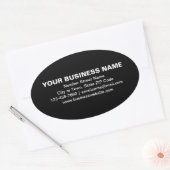Ovale Textes simples Marque d'affaires sur Sticker noir (Enveloppe)
