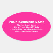 Ovale Textes simples Marque d'affaires sur Sticker rose (Devant)