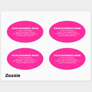 Ovale Textes simples Marque d'affaires sur Sticker rose