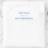 Ovale Tim Walz pour Sticker vice-président (Sac)