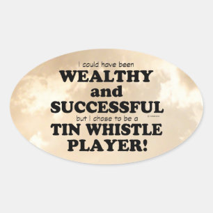 Ovale Tin Whistle Wealthy & succès Oval Sticker