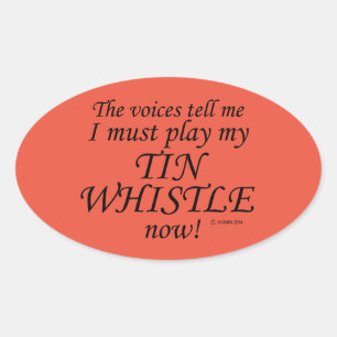 Ovale Tin Whistler Voices Dit Doit Jouer Oval Sticker
