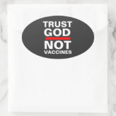 Ovale TRUST GOD NOT VACCINES Sticker (Sac)