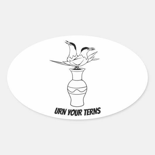 Ovale Urn Your Terns sticker (Devant)