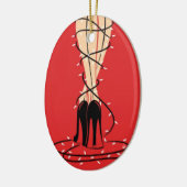 Ovale versiering omkort keramisch ornament (Links)