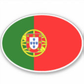 Ovale vlag van Portugal Sticker (Voorkant)