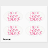 Ovale Vous Êtes Aimé Sticker Rose (Feuille)