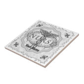 Ovale zilveren caduceus verpleegkundige tegeltje (Zijkant)