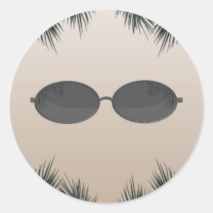 Ovale Zonnebril Zomer Strand Zwembad Feestje Ronde Sticker