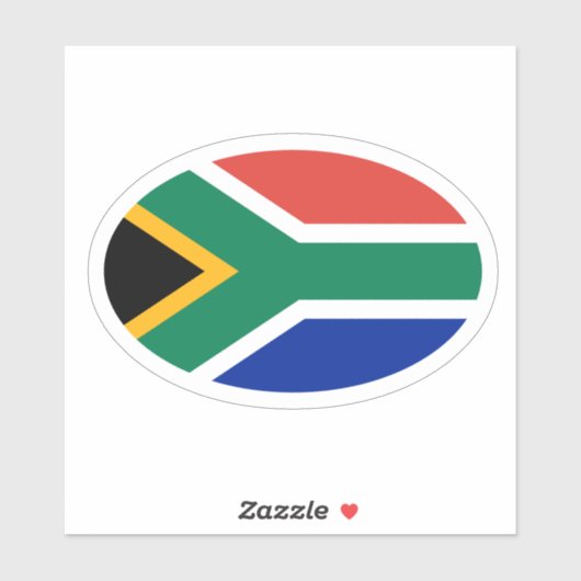Ovale Zuid-Afrika vlag vinyl auto sticker (Vel)
