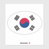 Ovale Zuid-Korea vlag vinyl auto sticker (Vel)