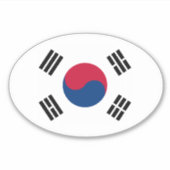 Ovale Zuid-Korea vlag vinyl auto sticker (Voorkant)
